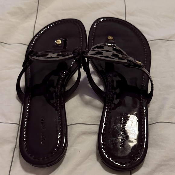 Tory Burch Miller Sandals Dark‎ Purple Size 8.5 - Picture 2 of 7